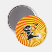 Ninja Cat Firekick Magnet (Vorderseite/Rückseite)