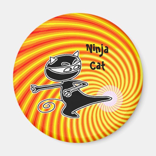 Ninja Cat Firekick Magnet (Vorne)