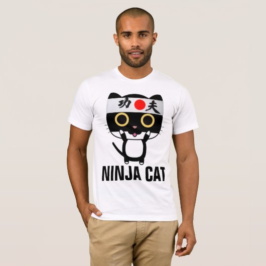 NINJA CAT Funny Mens T-shirts (Vorne ganz)