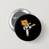 Ninja Cat Karate Martial Arts Taekwondo Cat Eigent Button (Vorne & Hinten)