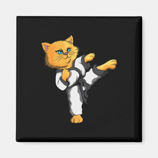 Ninja Cat Karate Martial Arts Taekwondo Cat Eigent Magnet (Vorne)