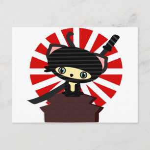 Ninja cat kawaii postkarte