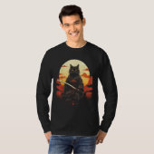 Ninja Cat Samurai Sword Meow Warrior T-Shirt (Vorne ganz)
