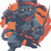 Ninja Cat Stealth Aufkleber (Vorderseite)