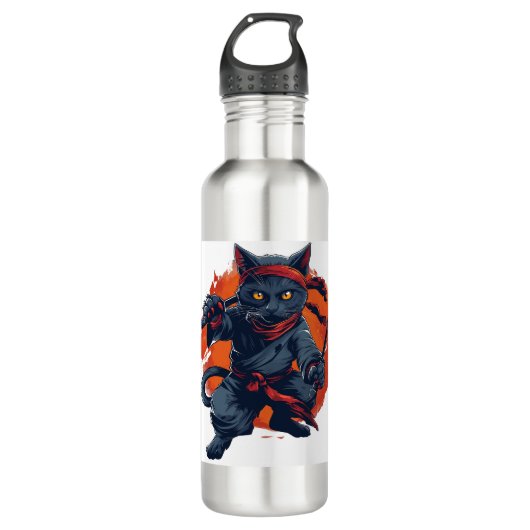Ninja Cat Stealth Edelstahlflasche (Vorderseite)