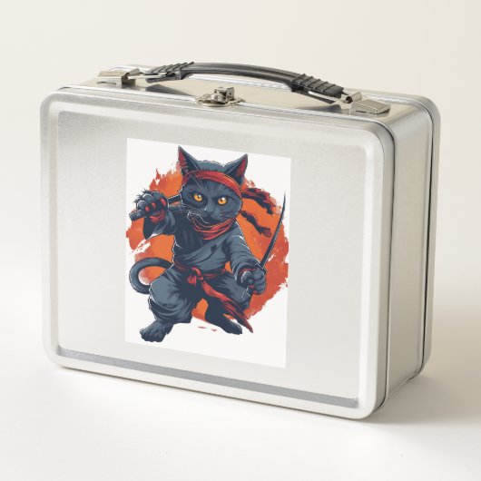 Ninja Cat Stealth Metall Brotdose (Vorderseite)