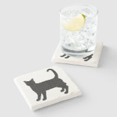 Ninja Cat Stone Untersetzer (Seitenansicht)