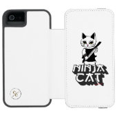 Ninja Cat T - Shirt Incipio iPhone Geldbeutel-Hülle (Folio Geöffnet)