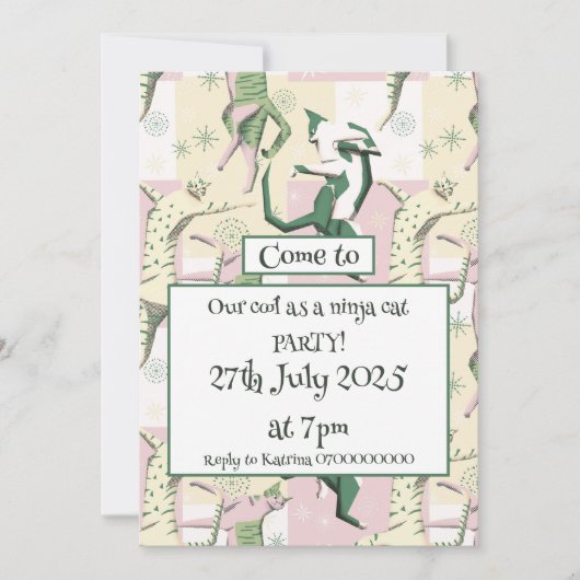 Ninja cats icecream einladung (Vorderseite)