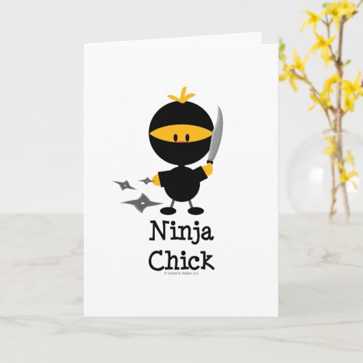 Ninja Chick Greeting Card Karte (Gelbe Blume)