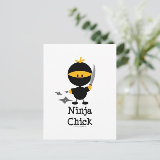 Ninja Chick Postcard Postkarte (Stehend Vorderseite)