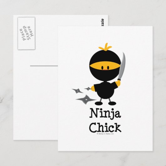 Ninja Chick Postcard Postkarte (Vorne/Hinten)