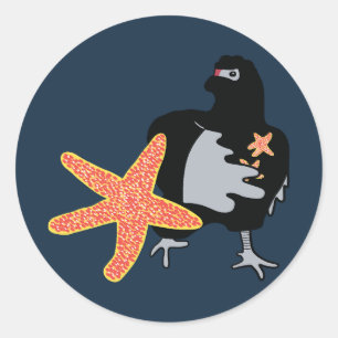Ninja Chicken Runder Aufkleber