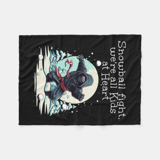 Ninja Childlike Snowball kämpft für Snowball Winte Fleecedecke (Vorderseite (Horizontal))