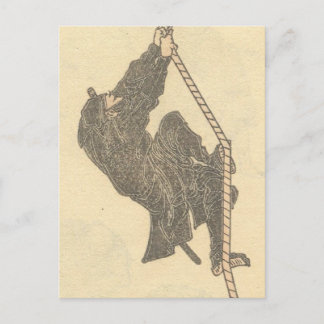 Ninja Climbing a Rope um die 1800er Jahre Japan Postkarte