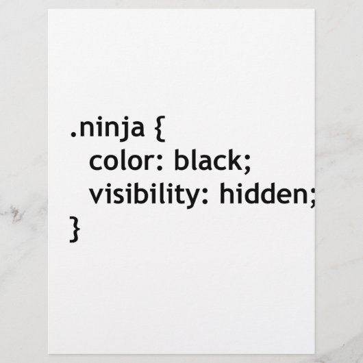 Ninja-Code, Skript Briefbogen (Vorderseite)