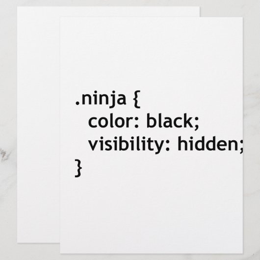 Ninja-Code, Skript Briefbogen (Vorne/Hinten)