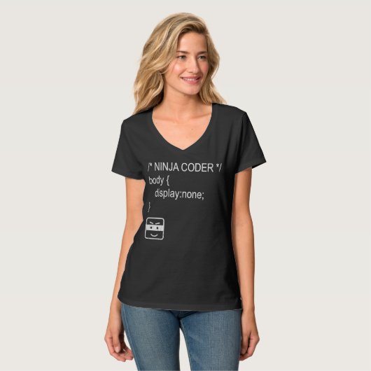 Ninja Coder Website HTML CSS Multitasking Team Web T-Shirt (Vorderseite Vollansicht)