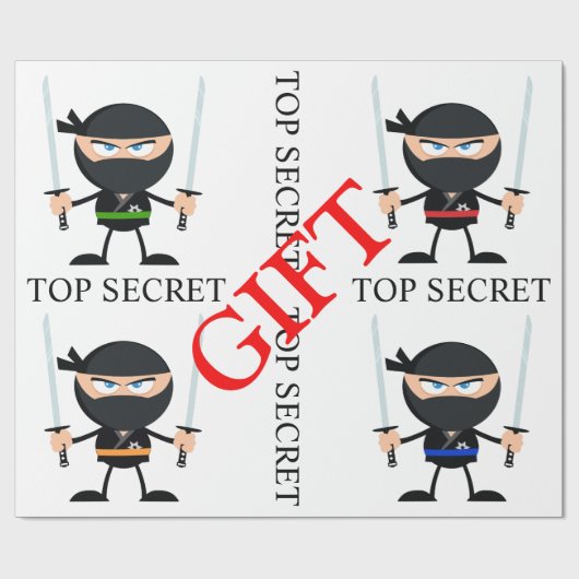 Ninja die Gift Wachen Geschenkpapier (Flach)