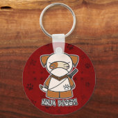 Ninja Doggy! Roter Schlüsselanhänger (Vorderseite)