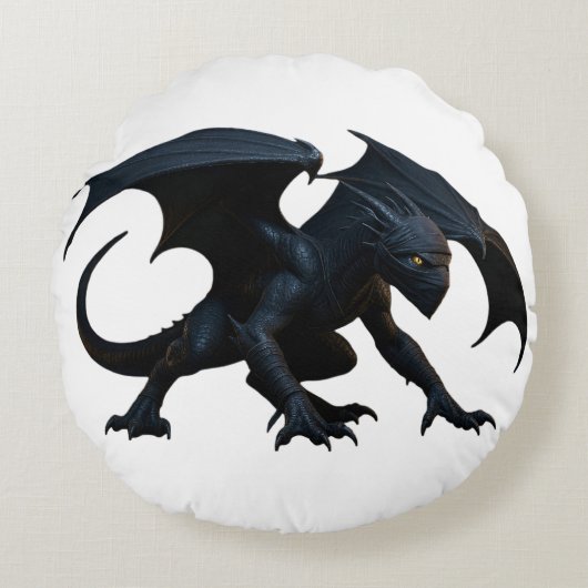 Ninja-Drache Rundes Kissen (Vorderseite)