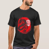 Ninja Dragon Japanisch Oriental Sun Japan Art T-Shirt (Vorderseite)