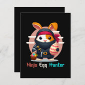Ninja Egg Hunter Feiertagskarte (Vorne/Hinten)