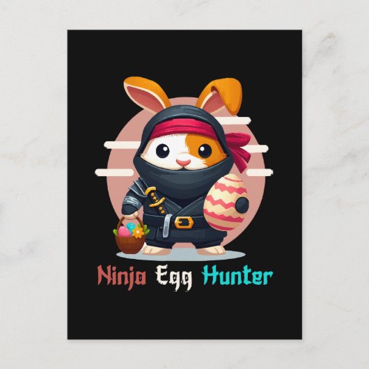 Ninja Egg Hunter Feiertagspostkarte (Vorderseite)