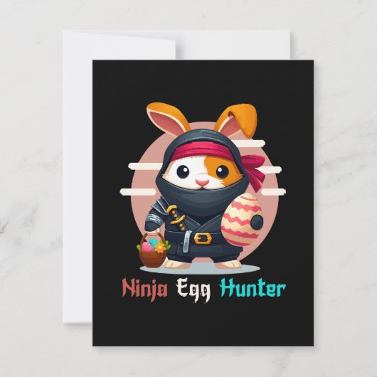 Ninja Egg Hunter RSVP Karte (Vorderseite)