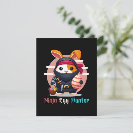 Ninja Egg Hunter RSVP Karte (Stehend Vorderseite)