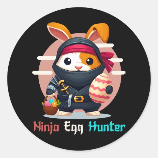 Ninja Egg Hunter Runder Aufkleber (Vorderseite)