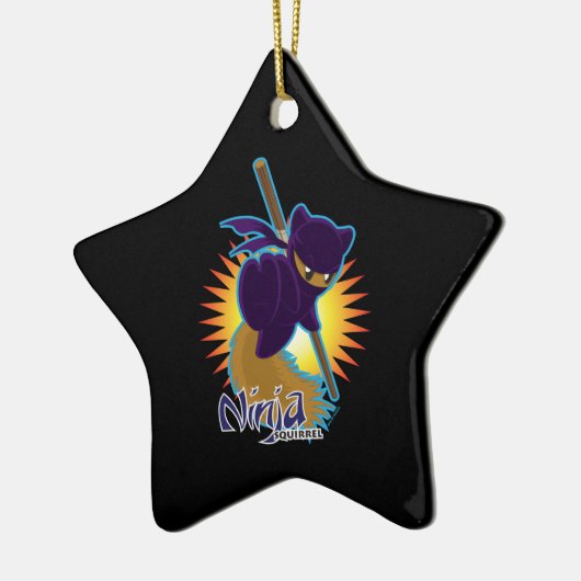 Ninja Eichhörnchen Keramik Ornament (Links)