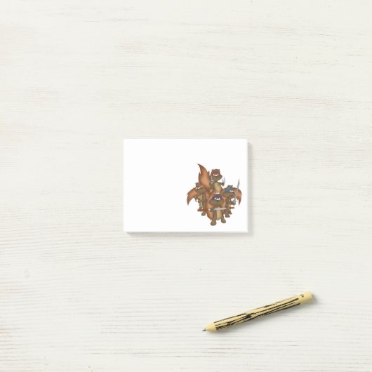 Ninja Eichhörnchen Post-it Klebezettel (Auf Schreibtisch)