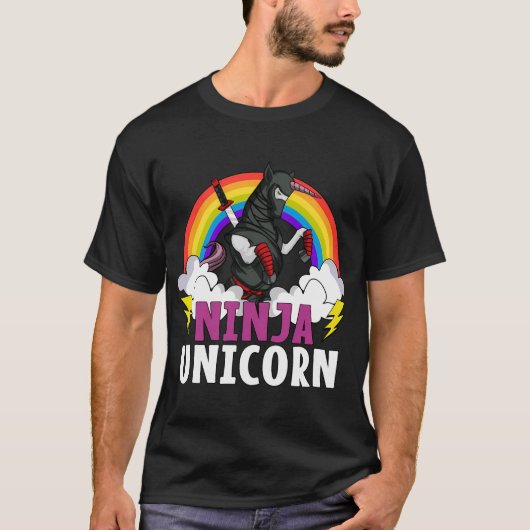 Ninja-Einhorn-Samurai T-Shirt (Vorderseite)