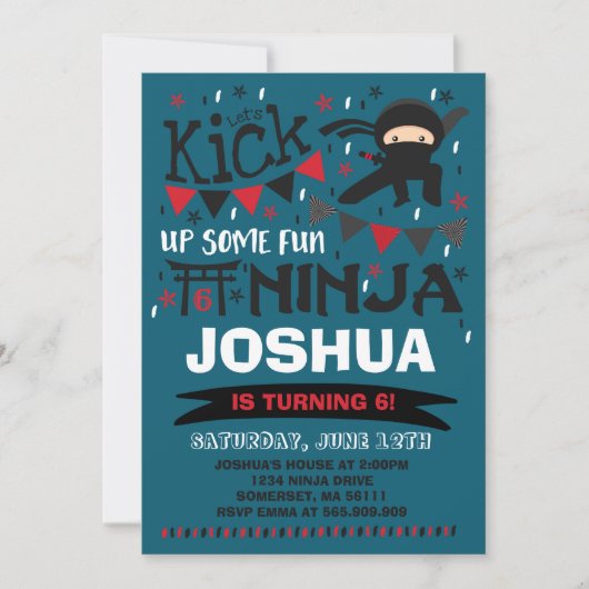 Ninja Einladung (Vorderseite)