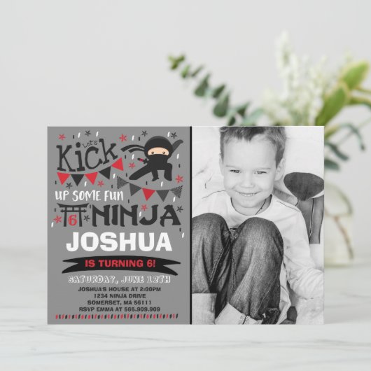 Ninja Einladung (Stehend Vorderseite)