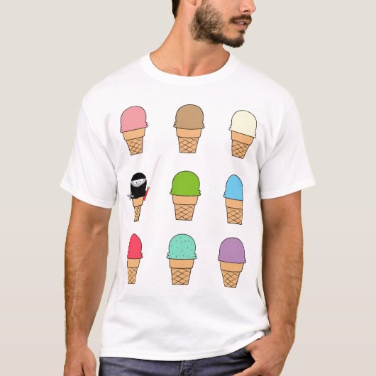 Ninja Eiscreme-T-Shirt T-Shirt (Vorderseite)