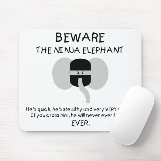 Ninja Elefant! Mousepad (Mit Mouse)