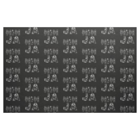 Ninja Elegante Text Art Stoff (Fat Quarter (45,7 x 55,9 cm))