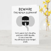 Ninja Elephant! Karte (Gelbe Blume)