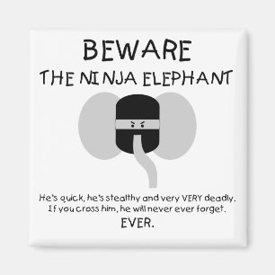 Ninja Elephant Magnet