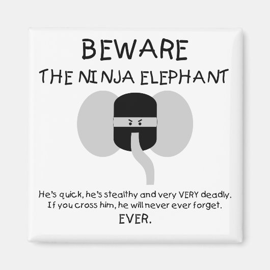 Ninja Elephant Magnet (Vorne)