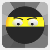 Ninja Emoji Square Stickers (Vorderseite)