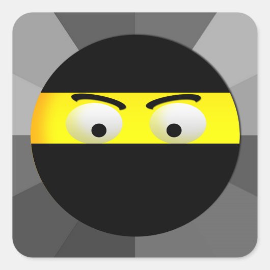Ninja Emoji Square Stickers (Vorderseite)