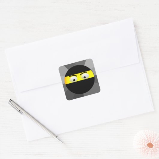 Ninja Emoji Square Stickers (Umschlag)