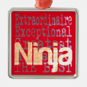 Ninja Extraordinaire Ornament Aus Metall (Vorne)