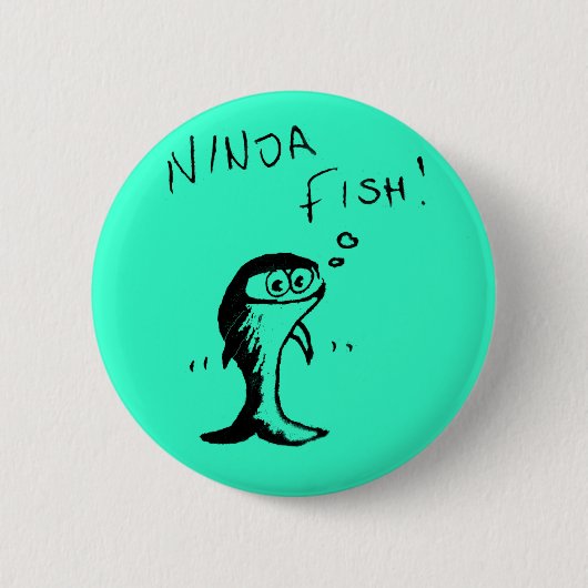 Ninja Fisch-Knopf-Abzeichen Button (Vorderseite)