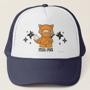Ninja Fox! Mit Shurikens Hut Truckerkappe