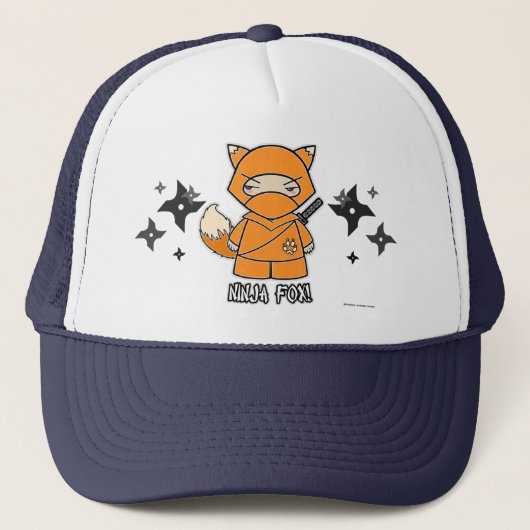 Ninja Fox! Mit Shurikens Hut Truckerkappe (Vorderseite)