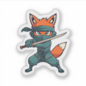 Ninja Fox Sticker – Süßer Fuchs Vinyl-Aufkleber (Vorderseite)
